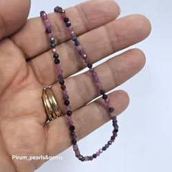 Halsband med fasettslipad safir  3,5 mm