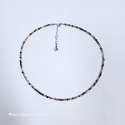 Halsband med fasettslipad ädelstensmix 3 mm