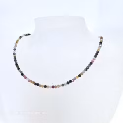 Halsband med fasettslipad ädelstensmix 3 mm