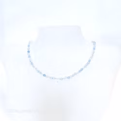 Halsband med fasettslipad 3mm akvamarin