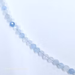 Halsband med fasettslipad 3mm akvamarin