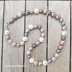 Pärlhalsband med stora magnifika pärlor 9-13 mm silverlås