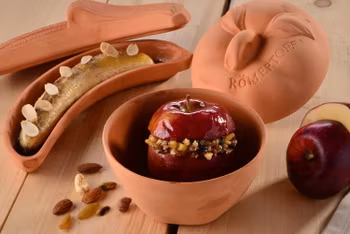 Römertopf Äpplelergryta Dessert Glaserad