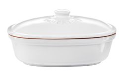 Römertopf Brödburk Brödskrin i keramik lera Medi Oval 30 cm Vit