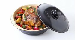 Römertopf Lafer BBQ Dutch Oven / Gryta med lock. Rund  35 cm.  Eldfast Glaserad