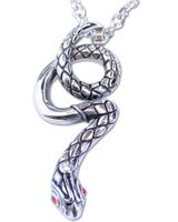 Halsband Big snake red stones