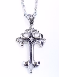 Halsband cross/ fleur de lis