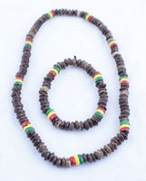 Smyckesset Rasta bruna träkulor