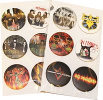 In flames 6-pack badge