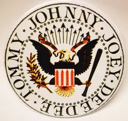 Ramones white logo XL badge