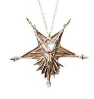 Necklace satanic goat pentagram dragon claws
