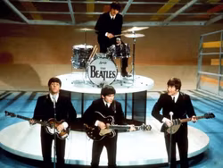 Set of Beatles instruments and amps