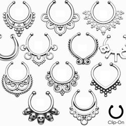Fakeseptumsmycken 3-pack