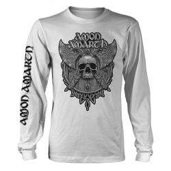AMON AMARTH GRAY SKULL (WHITE) Long sleeve T-Shirt