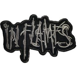 In flames grey logo patch