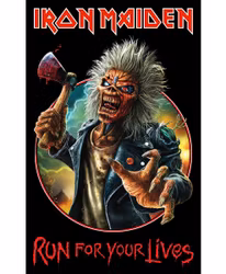 Iron Maiden run for your life poster flag