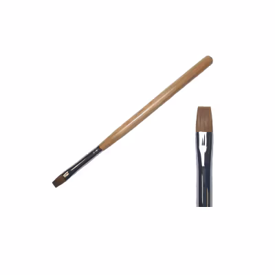 Premium Kolinsky Gel Brush - Light Brown Square #10