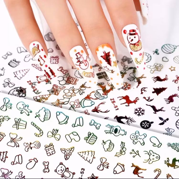 Christmas Colorful Rainbow  Nail Art Sticker - Design ZO-02