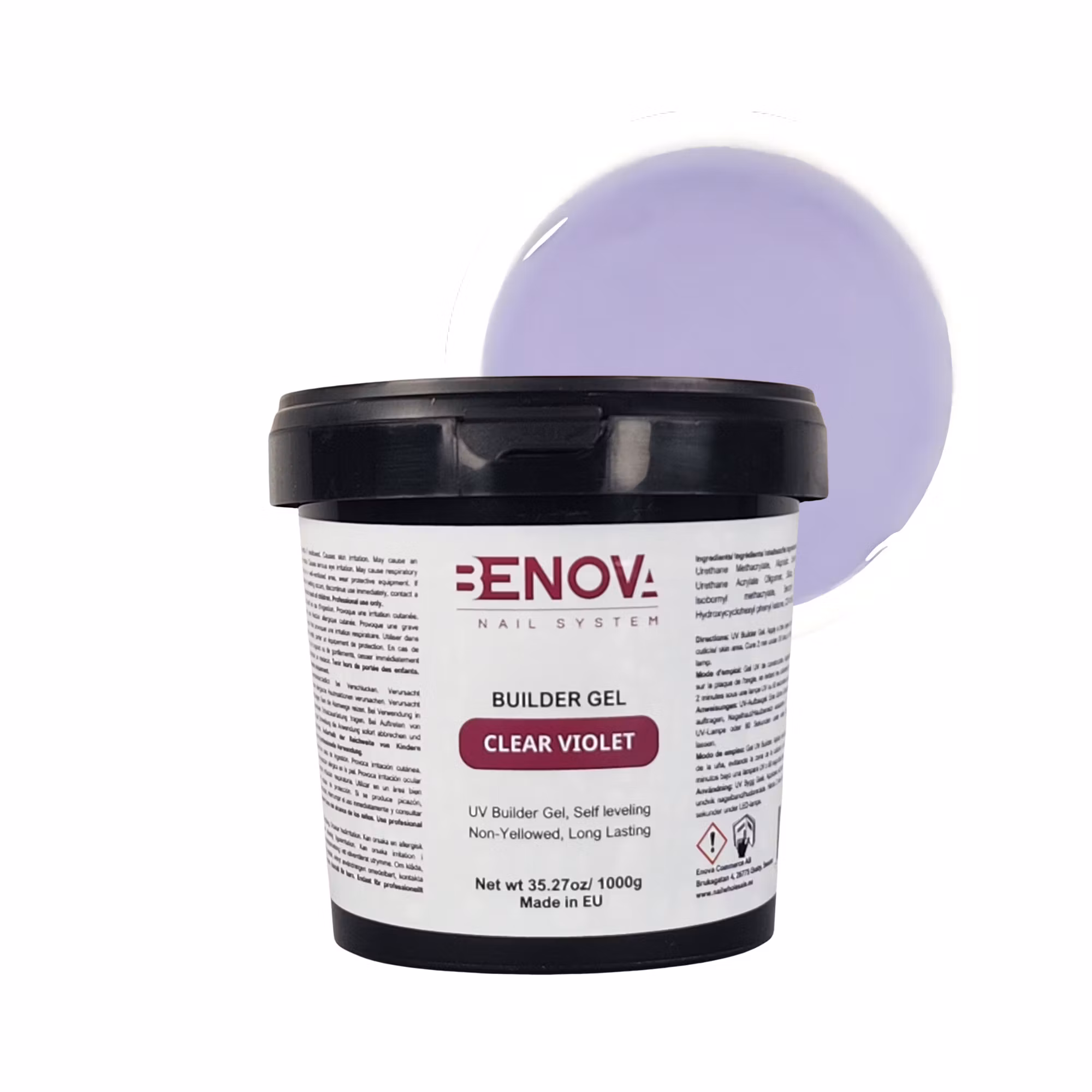 BENOVA Builder Gel - CLEAR VIOLET 1000g PACK 6pcs