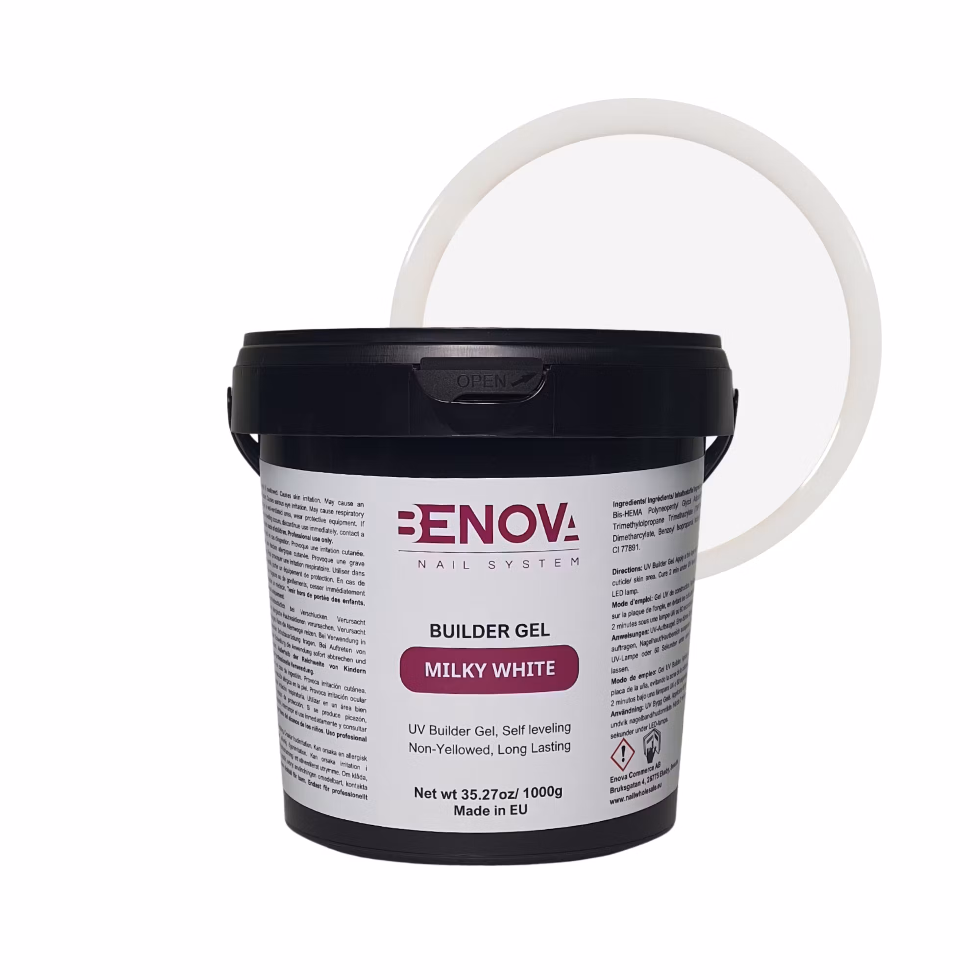 BENOVA Builder Gel - MILKY WHITE 1000g PACK 6pcs