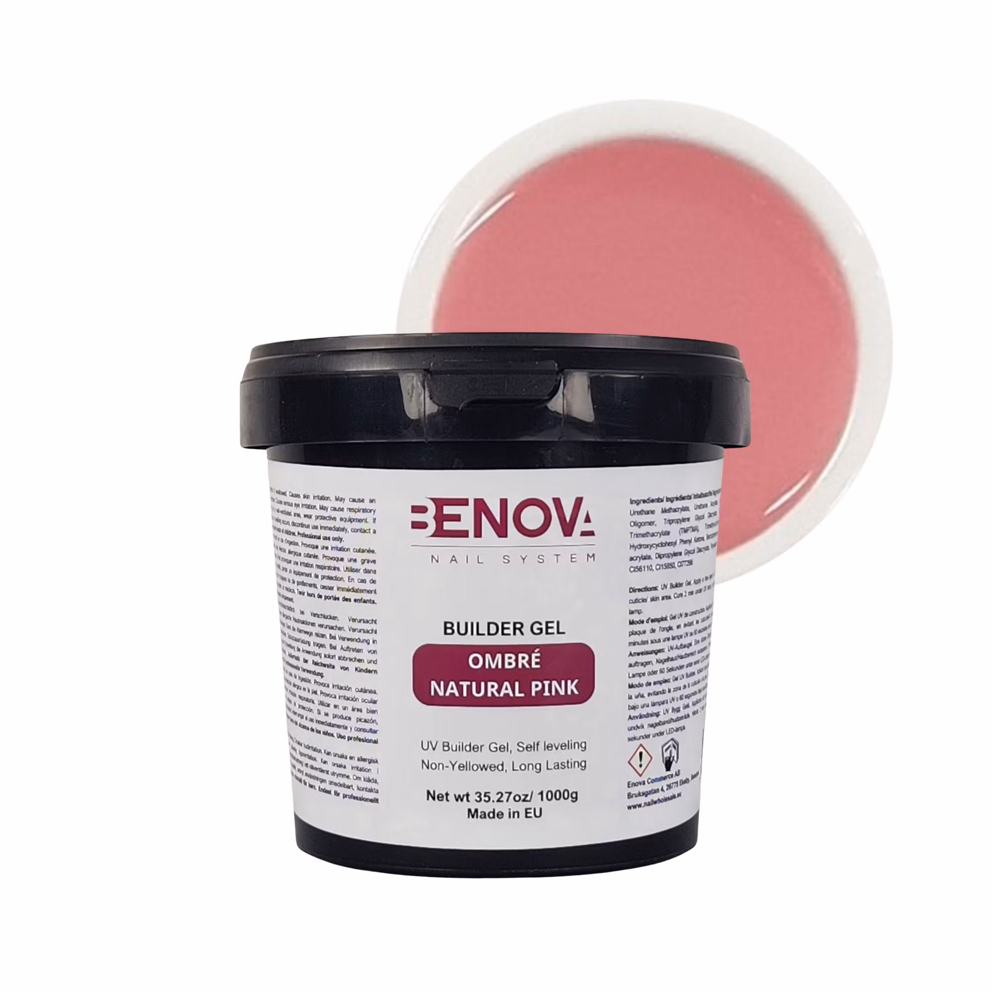 BENOVA Builder Gel - OMBRE NATURAL PINK 1000g PACK 6pcs