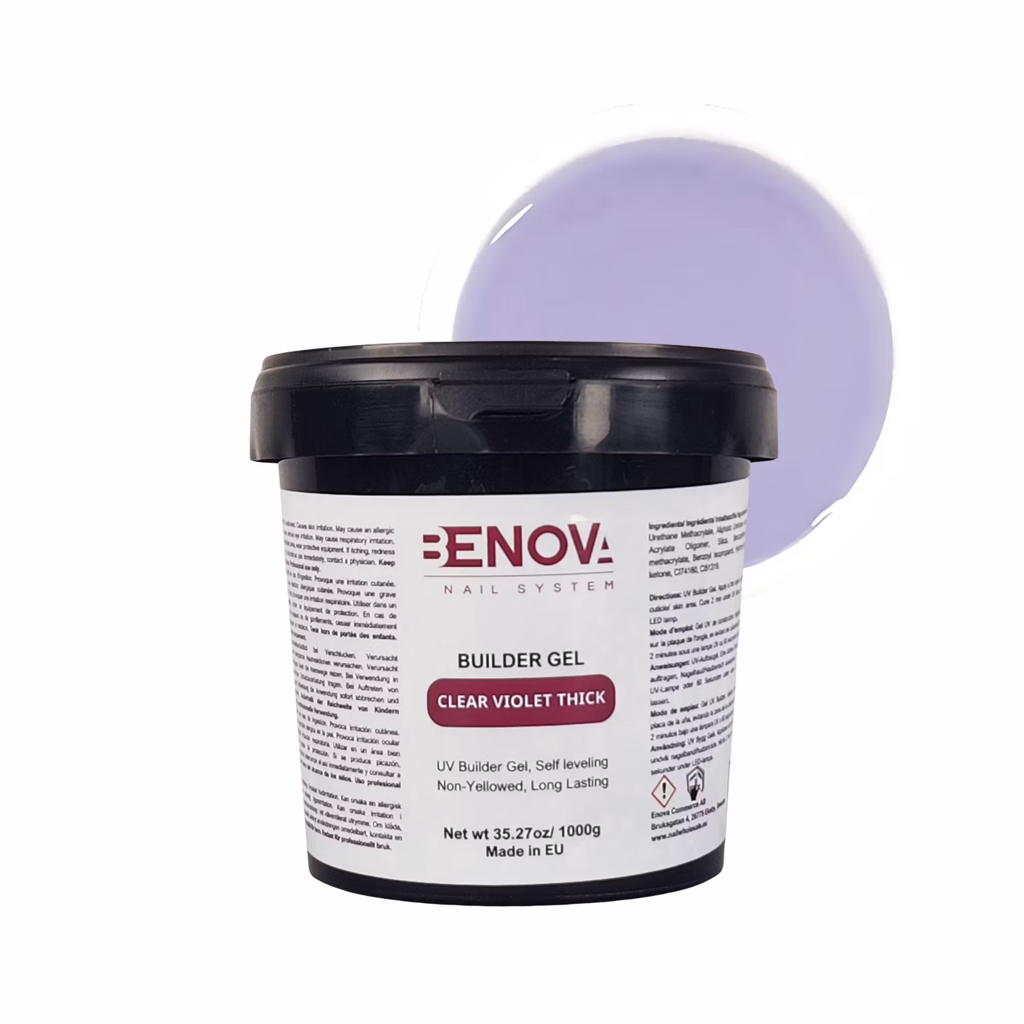 BENOVA Builder Gel - CLEAR VIOLET THICK 1000g PACK 6pcs