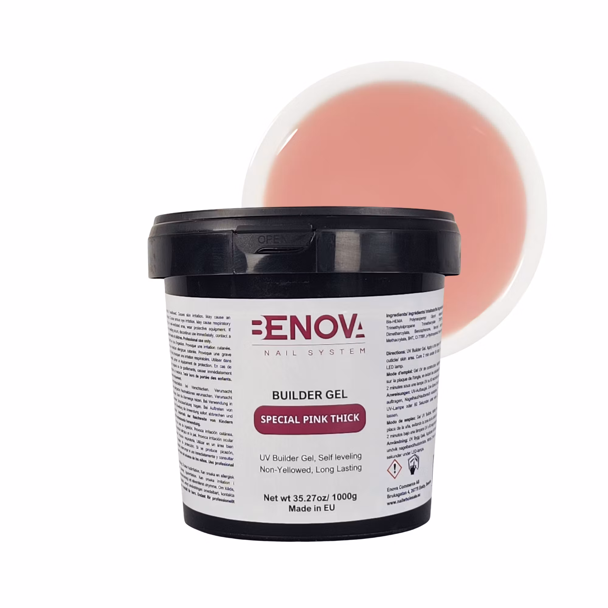 BENOVA Builder Gel - SPECIAL PINK THICK 1000g PACK 6 PCS