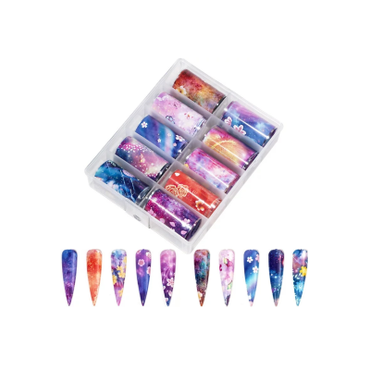 Nail Art Foil Set 10 Different Design #19