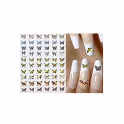 Nail Art Sticker - Laser 3D Bronzing Butterfly Design D3702