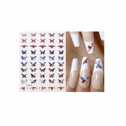 Nail Art Sticker - Laser 3D Bronzing Butterfly Design D3704