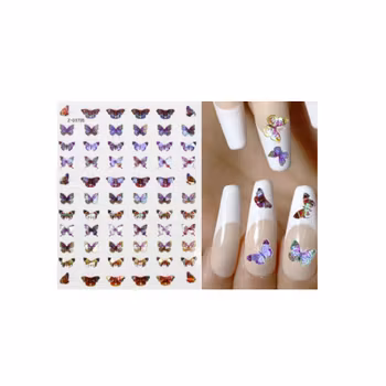 Nail Art Sticker - Laser 3D Bronzing Butterfly Design D3705