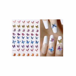 Nail Art Sticker - Laser 3D Bronzing Butterfly Design D3710
