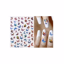 Nail Art Sticker - Laser 3D Bronzing Butterfly Design D3714