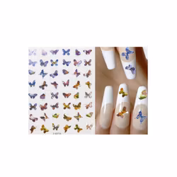 Nail Art Sticker - Laser 3D Bronzing Butterfly Design D3716