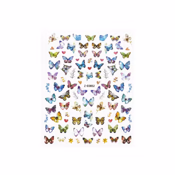 Nail Art Sticker - Laser 3D Bronzing Butterfly Design D3852