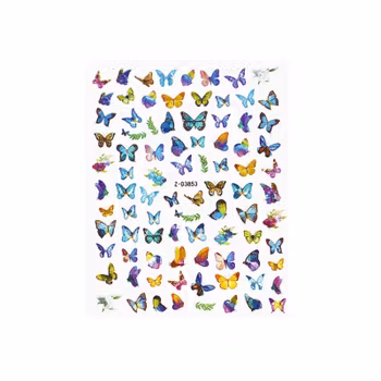 Nail Art Sticker - Laser 3D Bronzing Butterfly Design D3853
