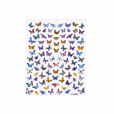 Nail Art Sticker - Laser 3D Bronzing Butterfly Design D3854