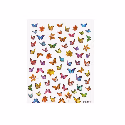 Nail Art Sticker - Laser 3D Bronzing Butterfly Design D3856