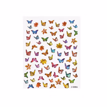 Nail Art Sticker - Laser 3D Bronzing Butterfly Design D3856