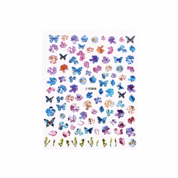 Nail Art Sticker - Laser 3D Bronzing Butterfly Design D3858