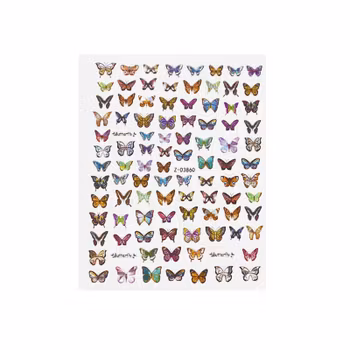 Nail Art Sticker - Laser 3D Bronzing Butterfly Design D3860