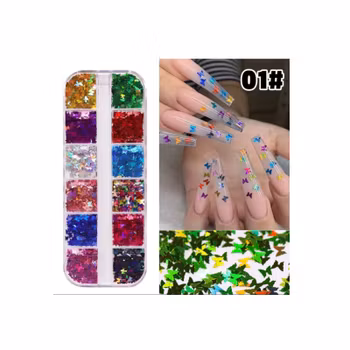 Nail Art Sequins 3D Mixed Butterfly - 12 Grids BU1