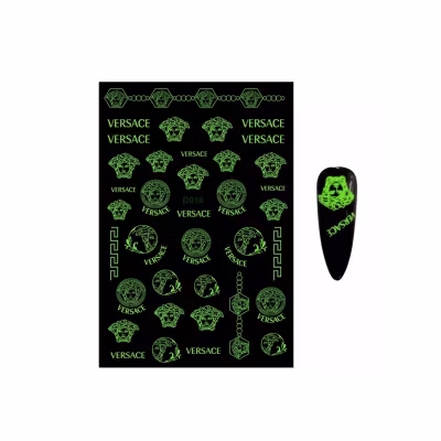 Brand Logo Nailart Sticker - GLOW IN THE DARK D016
