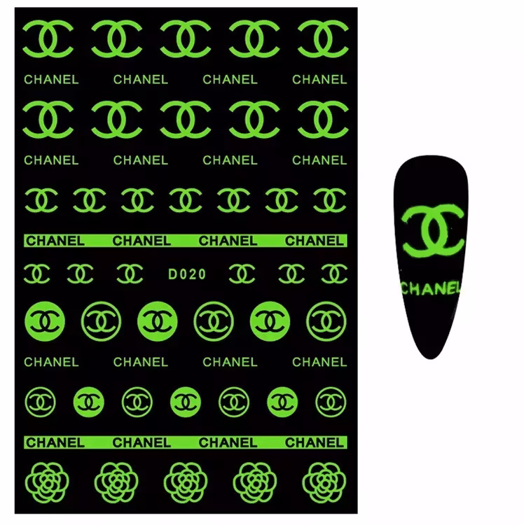 Brand Logo Nailart Sticker - GLOW IN THE DARK D020