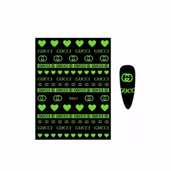 Brand Logo Nailart Sticker - GLOW IN THE DARK D021