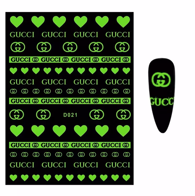 Brand Logo Nailart Sticker - GLOW IN THE DARK D021