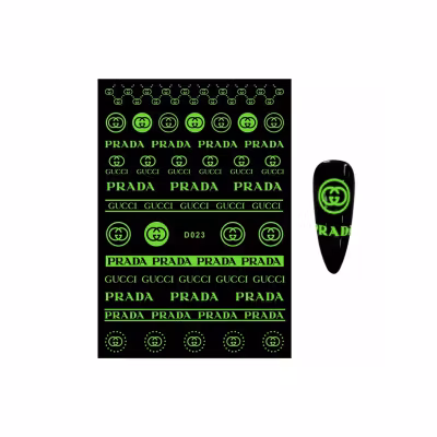 Brand Logo Nailart Sticker - GLOW IN THE DARK D023