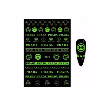 Brand Logo Nailart Sticker - GLOW IN THE DARK D023