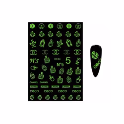 Brand Logo Nailart Sticker - GLOW IN THE DARK D024
