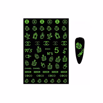 Brand Logo Nailart Sticker - GLOW IN THE DARK D024